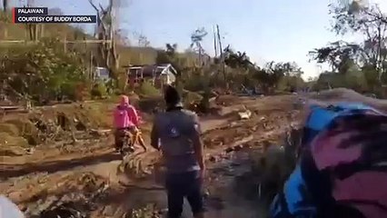 #OdettePH: Destroyed bridge in Langogan, Palawan