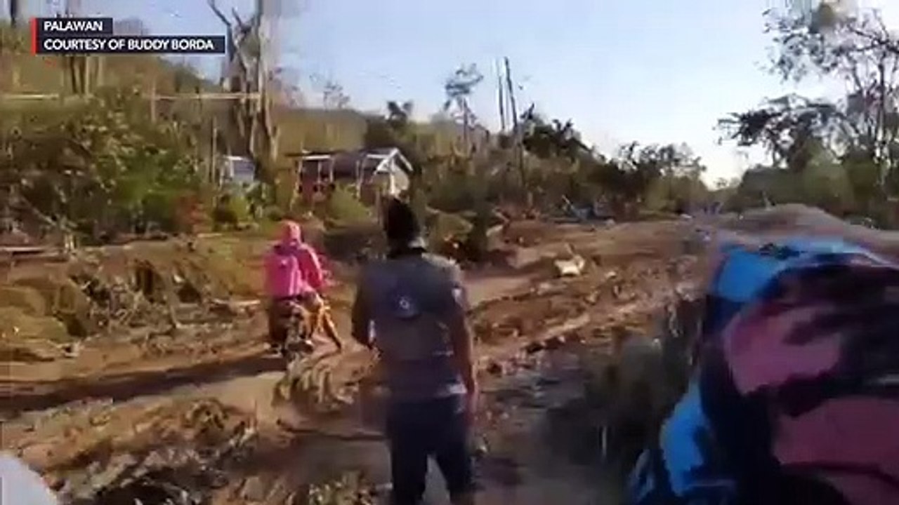 #OdettePH: Destroyed bridge in Langogan, Palawan
