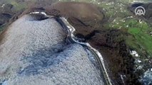 Bolu Dağı'ndaki kar güzelliği drone ile görüntülendi