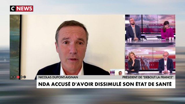 Nicolas Dupont-Aignan réfute les accusations de dissimulation de son état de santé