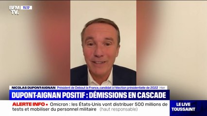 Des membres de l'équipe de Nicolas Dupont-Aignan démissionnent en découvrant qu'il leur aurait caché être positif au Covid-19