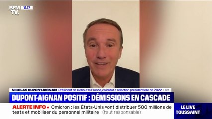 Descargar video: Des membres de l'équipe de Nicolas Dupont-Aignan démissionnent en découvrant qu'il leur aurait caché être positif au Covid-19