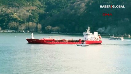 Son Dakika İstanbul Boğazı'nda seyir halindeki tankerden denize iskele demiri düştü!