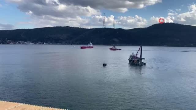 Boğaz'da tankerin iskele demiri düştü, boğaz trafiği askıya alındı