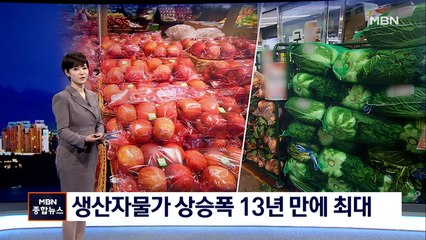 생산자물가지수 13년 만에 최대폭 상승…역대 최고 또 경신