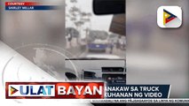 Insidente ng pagnanakaw sa truck sa Cainta, Rizal, nakuhanan ng video; Cainta PNP,  magsasagawa ng pulong kasama ang trucking companies para 'di na maulit ang insidente