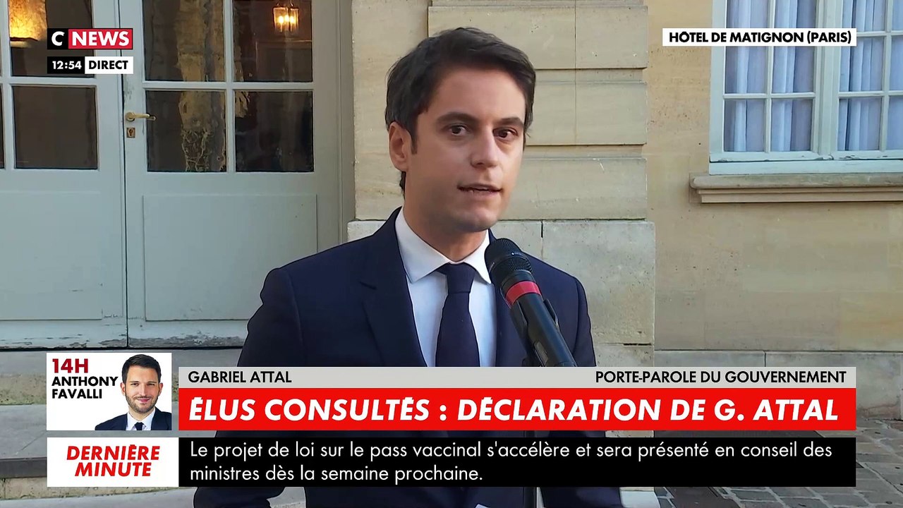 Coronavirus: Gabriel Attal annonce qu'un conseil des ministres exceptionnel aura lieu lundi prochain pour accélérer l'adoption du pass vaccinal
