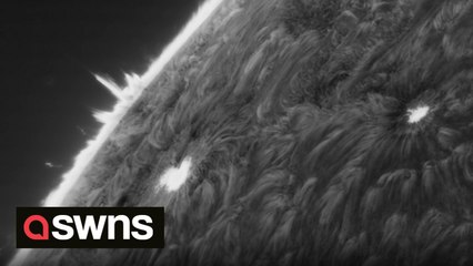 Spectacular time lapses taken with a powerful telescope show the hypnotic flames on the surface of the SUN.