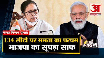 टीएमसी का 134 सीटों पर कब्जा, भाजपा का हुआ सूपड़ा साफ | Kolkata Municipal Corporation Election | Top 10 News