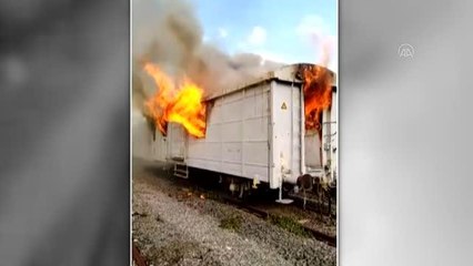 GAZİANTEP - Bakıma alınan vagon yandı