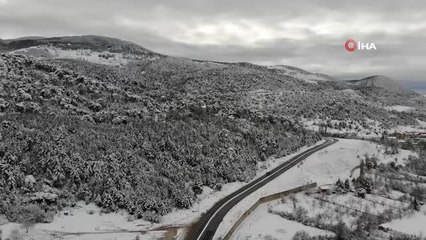 Çam ağaçları kara büründü, ortaya kartpostallık görüntüler çıktı