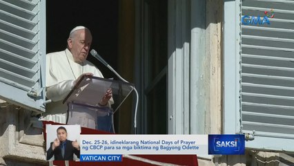 Dec. 25-26, idineklarang National Days of Prayer ng CBCP para sa mga biktima ng Bagyong Odette | Saksi