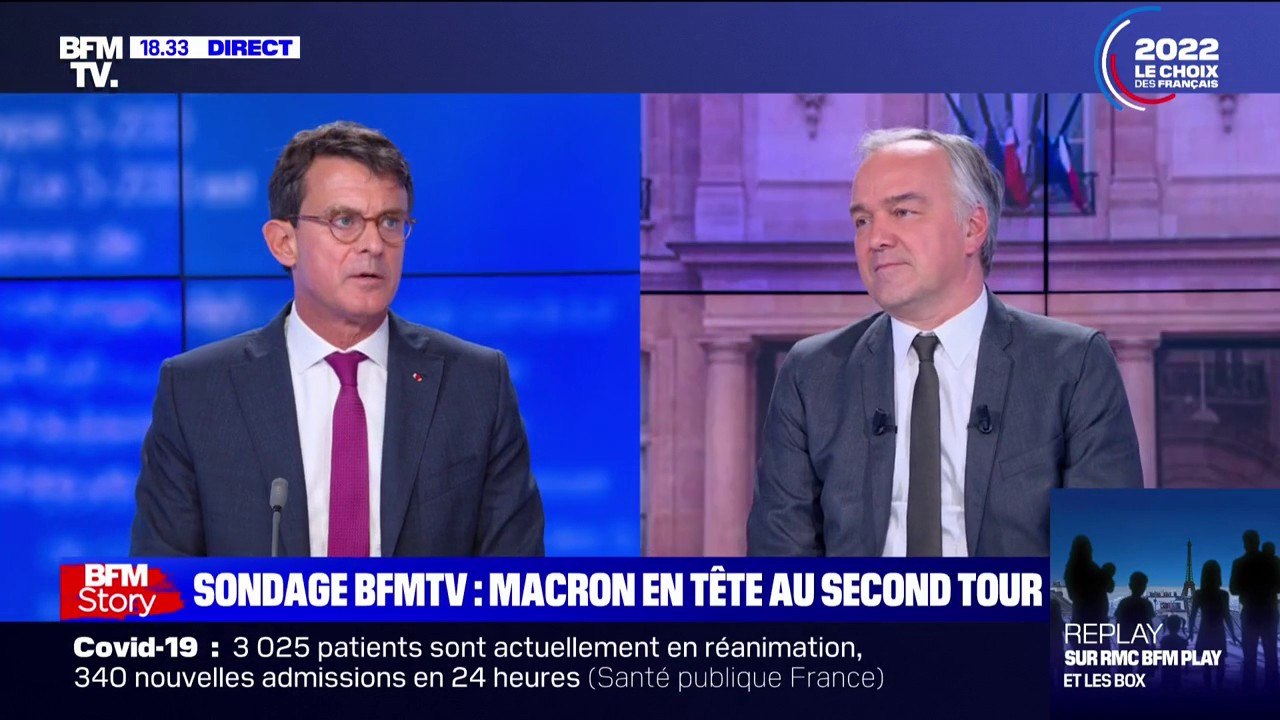 Sondage BFMTV: pour Manuel Valls, "Jean-Luc Mélenchon a au moins l'avantage d'incarner quelque chose à gauche avec une certaine cohérence"