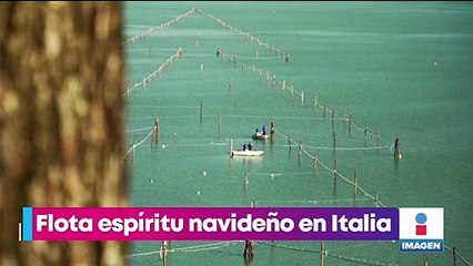 Árbol de Navidad flotante en Italia mide más de un kilómetro