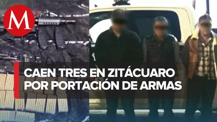 Detienen a tres por posesión de armas en Michoacán