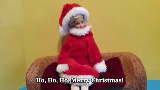 DIY Barbie Santa Outfit - How to make Doll Santa Clothes Outfit from a Santa Hat - DIY Doll Clothes