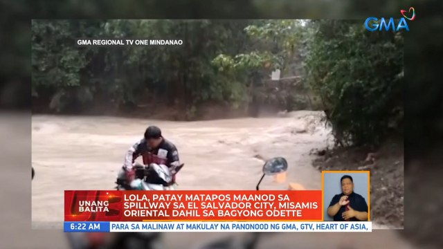 Lola, patay matapos maanod sa spillway sa El Salvador City, Misamis Oriental dahil sa bagyong Odette | UB
