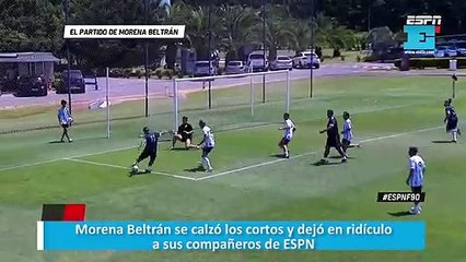 Morena Beltrán se calzó los cortos y dejó en ridículo a sus compañeros de ESPN