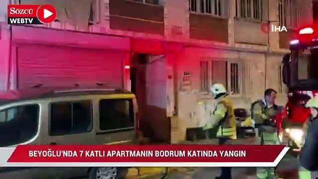 Beyoğlu’nda 7 katlı apartmanın bodrum katında korkutan yangın