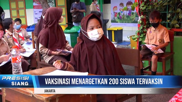 Polsek Metro Gambir Gelar Vaksinasi Covid-19 Untuk Anak Usia 6-11 Tahun, di SDN Duri Pulo 03 Gambir