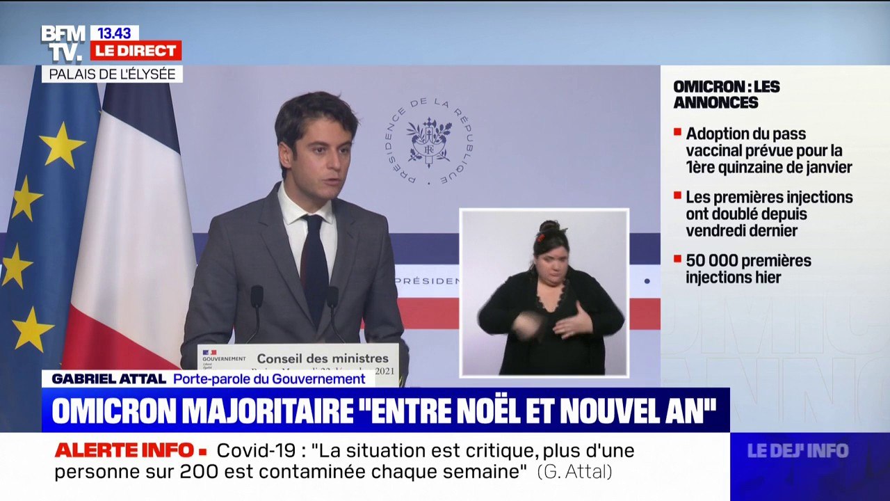 Omicron: pas de nouvelles restrictions dans l'immédiat, la situation sanitaire sera "réévaluée" lundi, précise Gabriel Attal