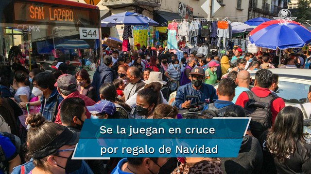 Sin temor a ómicron: capitalinos saturan calles del Centro por compras navideñas