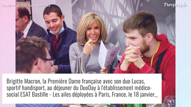 Brigitte Macron stylée pour son dernier cours dans son école à Roubaix