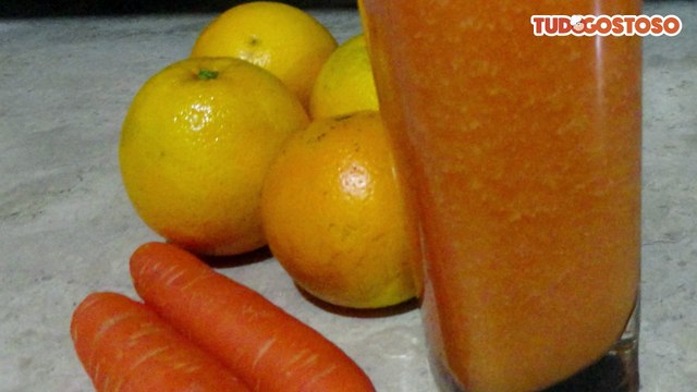 Receita de suco de laranja e cenoura