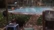 Huge Chunks of Hail Fall Into Pool From Sky During Hailstorm in South Africa