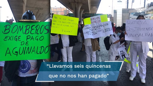 “Llevamos seis quincenas sin cobrar : personal médico y bomberos bloquean Periférico Norte