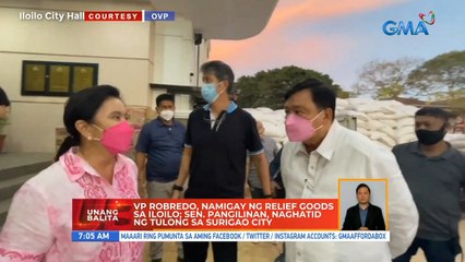 VP Robredo, namigay ng relief goods sa Iloilo; Sen. Pangilinan, naghatid ng tulong sa Surigao City | UB