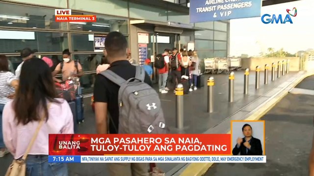 Mga pasahero sa NAIA, tuloy-tuloy sa pagdating | UB