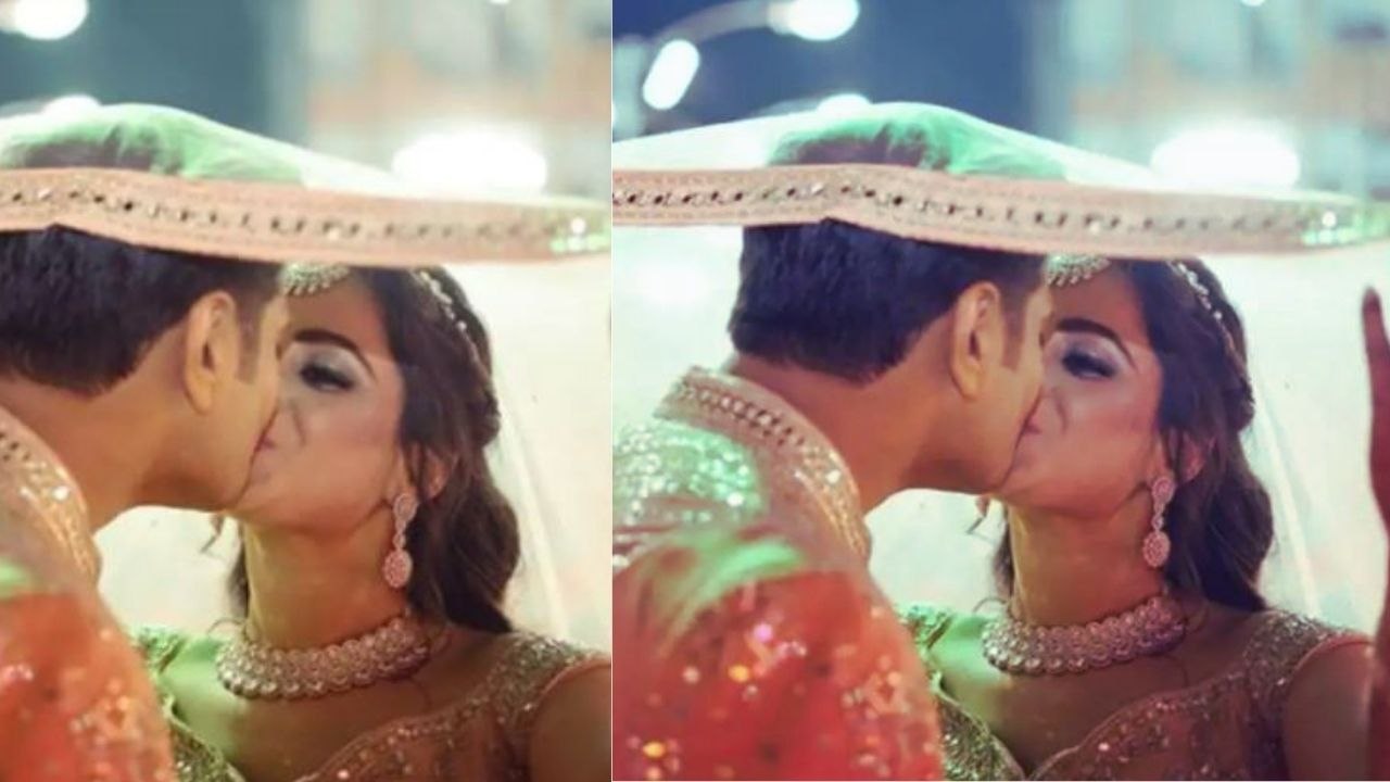 Aishwarya Sharma ने घूंघट की आड़ में Neil Bhatt को सबके सामने किया Kiss, Photo viral | FilmiBeat