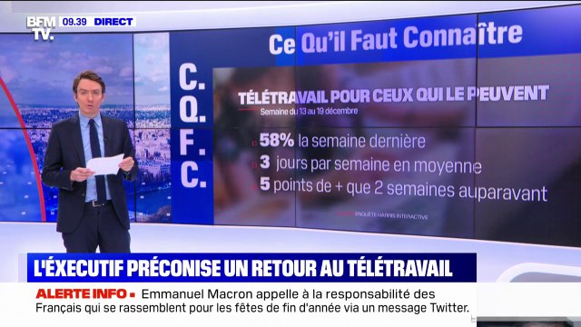 L'exécutif préconise un retour au télétravail