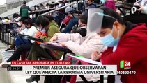 Mirtha Vásquez asegura que observarán ley que afecta la reforma universitaria