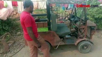 अल्पशिक्षित पठ्ठ्याने जुगाड करून बनवली ४ व्हीलर गाडी 