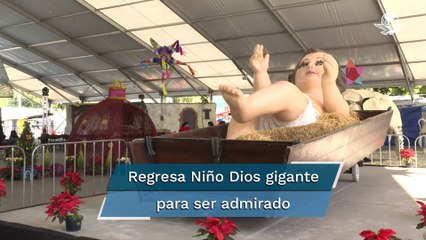 Llega Niño Dios monumental a explanada de la Alcaldía Iztapalapa