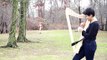 Girl Attracts Deer While Playing Harp in the Woods