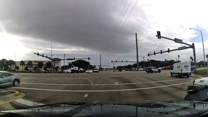 Police Officer Illegally Turns Followed by Random Head-On