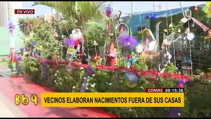 Comas: vecinos elaboran nacimientos fuera de sus casas
