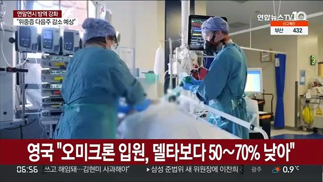 영국 보건안전청 오미크론 입원 확률, 델타보다 50∼70% 낮아