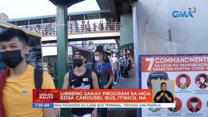 Libreng sakay program sa mga EDSA carousel bus, itinigil na | UB
