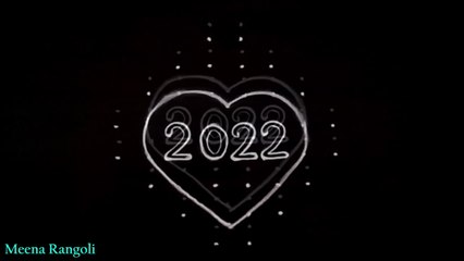 Beautiful new year rangoli design for 2022 - best new year rangoli design - Top new year rangoli design - Rangoli