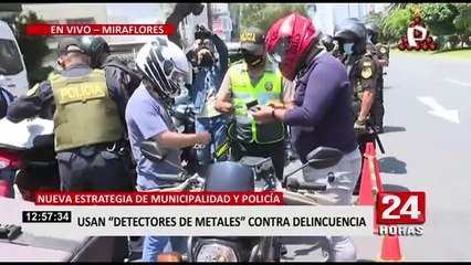 Miraflores: usan detectores de metales en operativo de control a motorizados