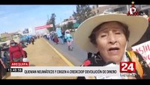 Bloquean vías y queman llantas en protestas contra cooperativa en Arequipa y Puno