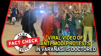 Fact Check Video: Viral video of anti-Modi protests in Varanasi is doctored
