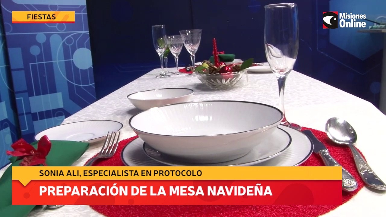 Preparación de la mesa navideña