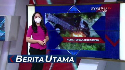 Satu Keluarga Tewas Akibat Mobil Terperosok ke Sawah Hingga Terbakar