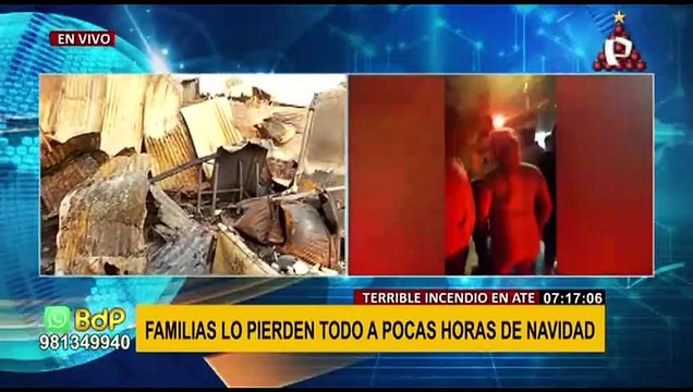 Incendio en Ate: familias lo pierden todo a pocas horas de navidad