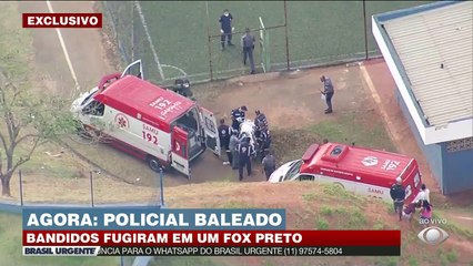 A equipe do Brasil Urgente mostrou o momento do resgate do  policial que foi baleado na barriga na grande São Paulo. Ele foi levado para o Hospital das Clínicas. #BrasilUrgente